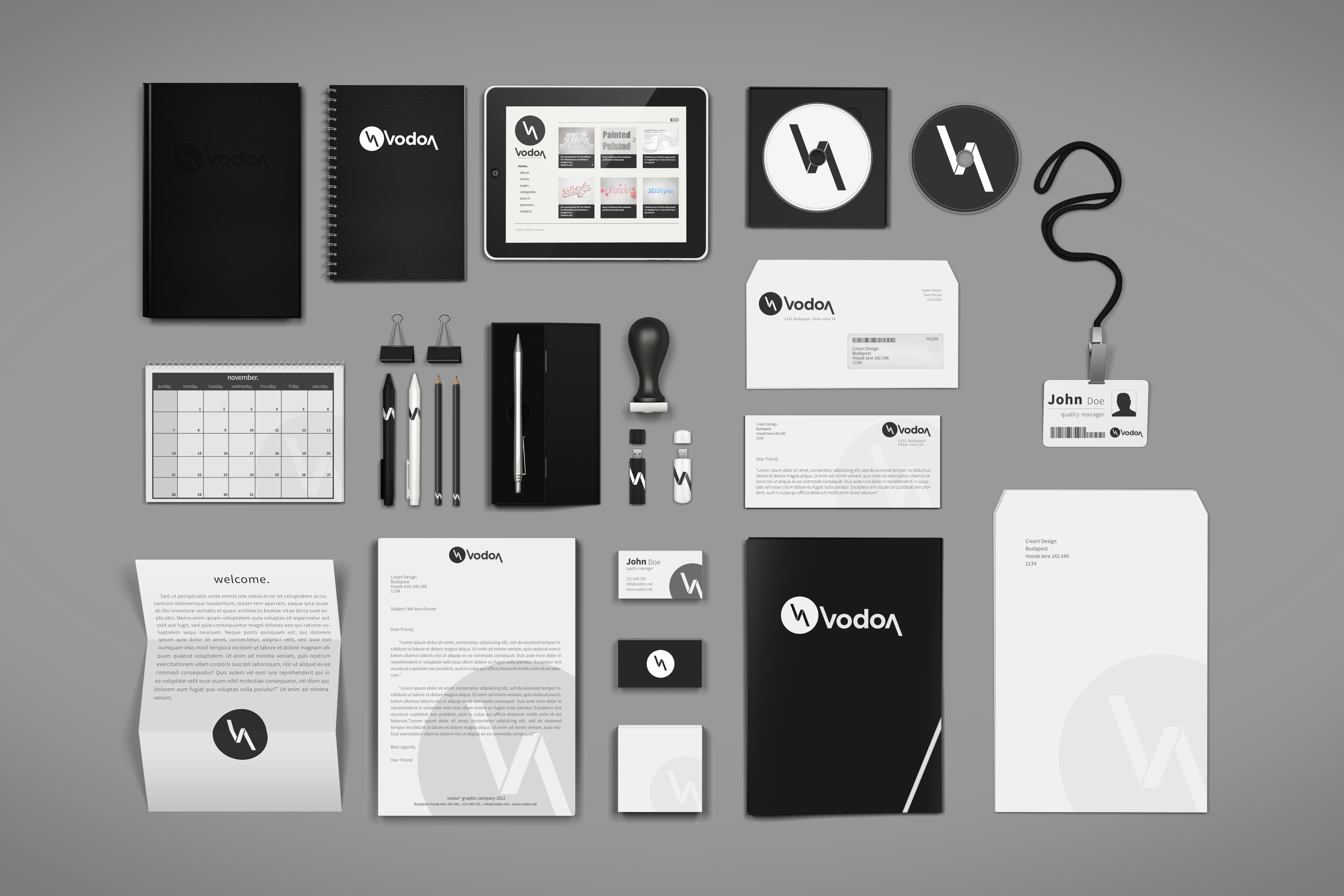 brand identity mockup from above looking down